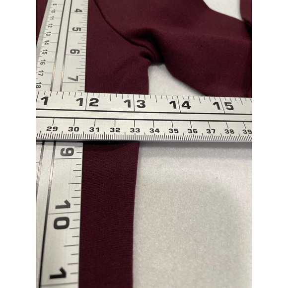 Forever21 Size S Square Neck Bodycon Dress Long Sleeve Stretch Knit Burgundy NWT - Picture 3 of 12